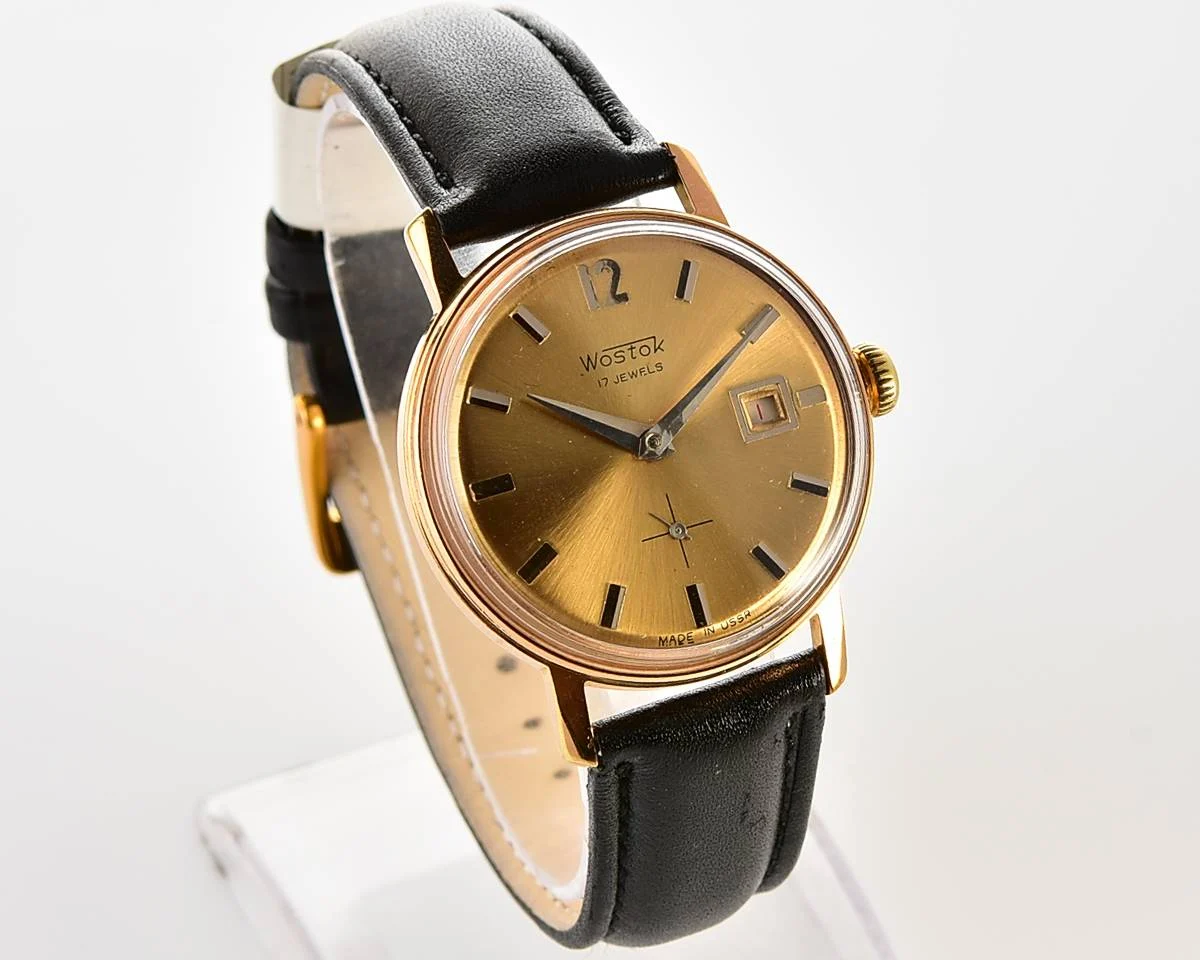 Excellent Soviet Vostok mechanical gold-plated wrist watch