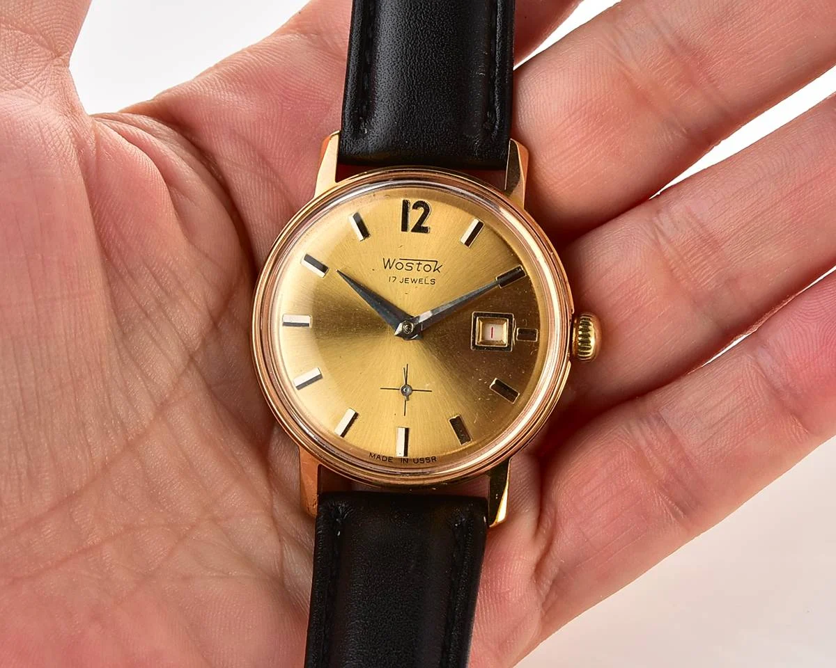 Excellent Soviet Vostok mechanical gold-plated wrist watch