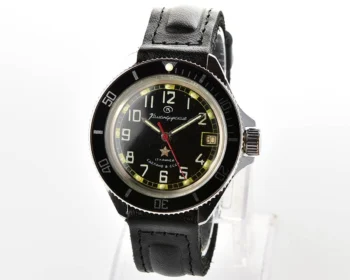 Soviet Vostok Komandirskie vintage mechanical wristwatch - with black bezel