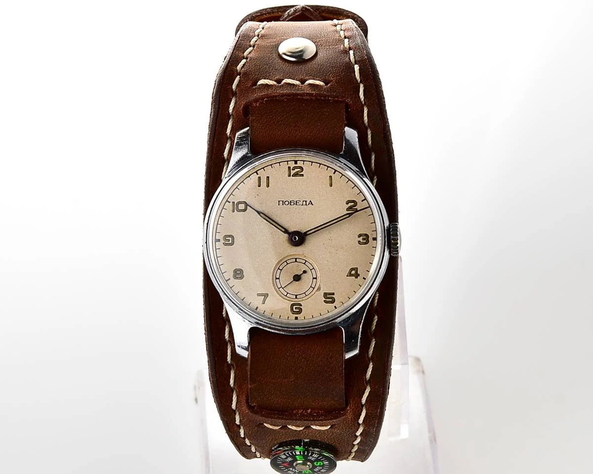 Exceptionally well preserved Soviet Pobeda from 1955 + exquisite Sturmanskie compass strap!