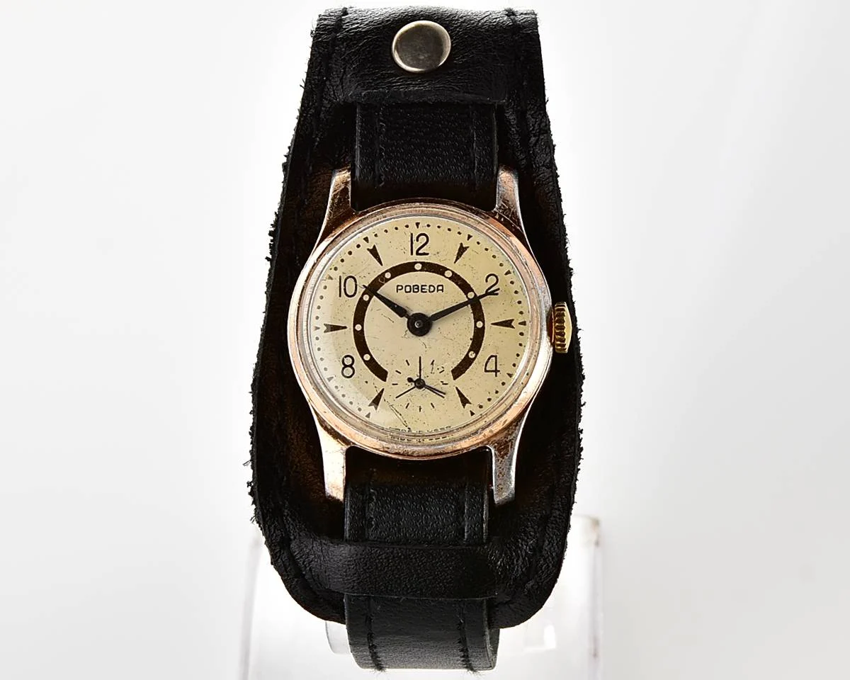 Vintage Pobeda Soviet mechanical wristwatch, 1st quarter of 1949!