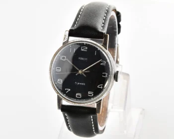 Vintage Soviet mechanical watch Pobeda, ZiM factory – black textured dial