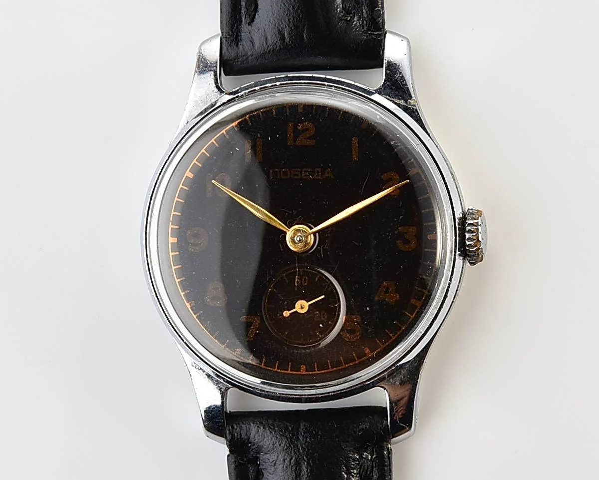 Vintage Soviet mechanical Pobeda wrist watch, 1MChZ, 2nd quarter of 1954