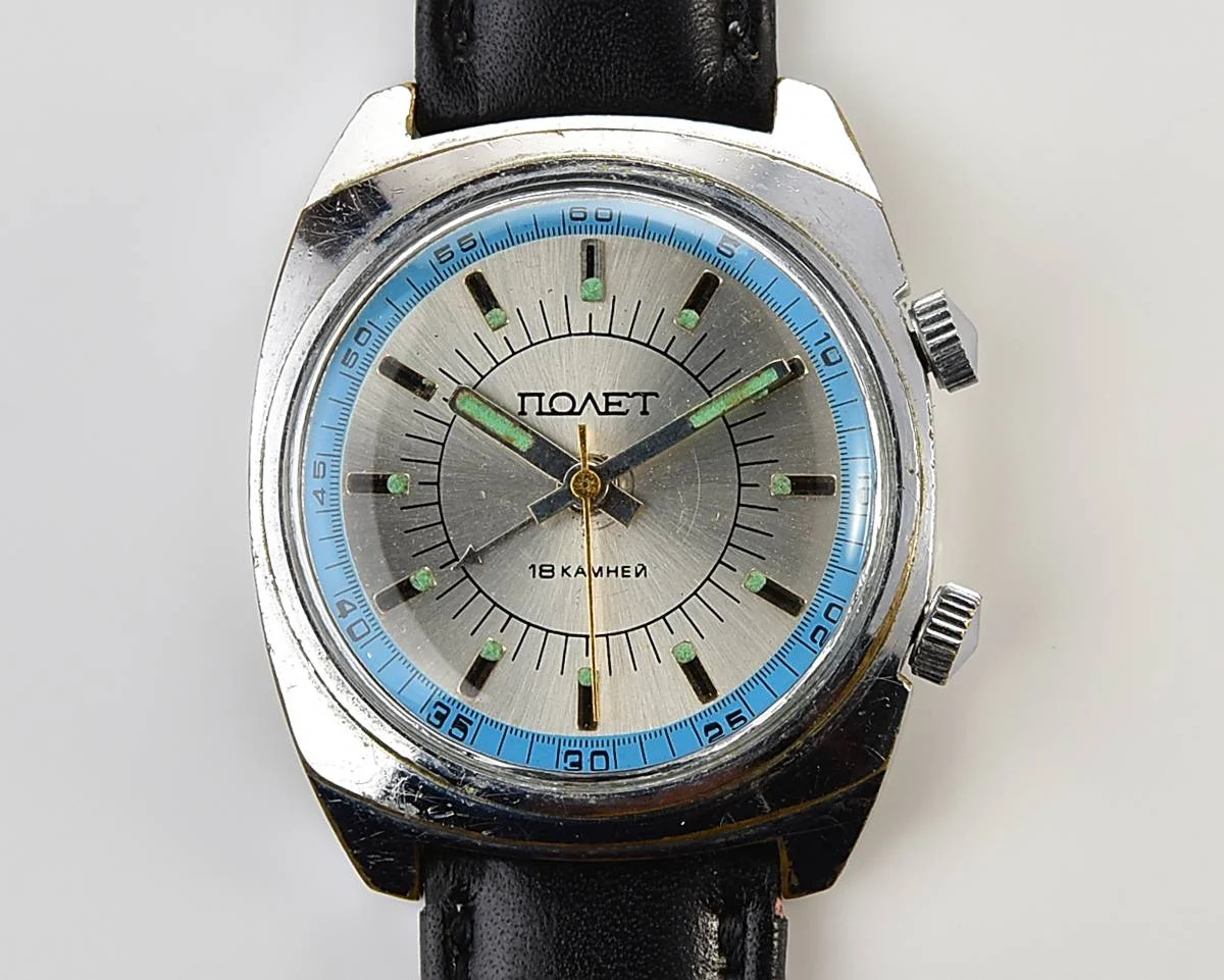 Vintage Soviet Poljot-cricket mechanical watch with alarm function