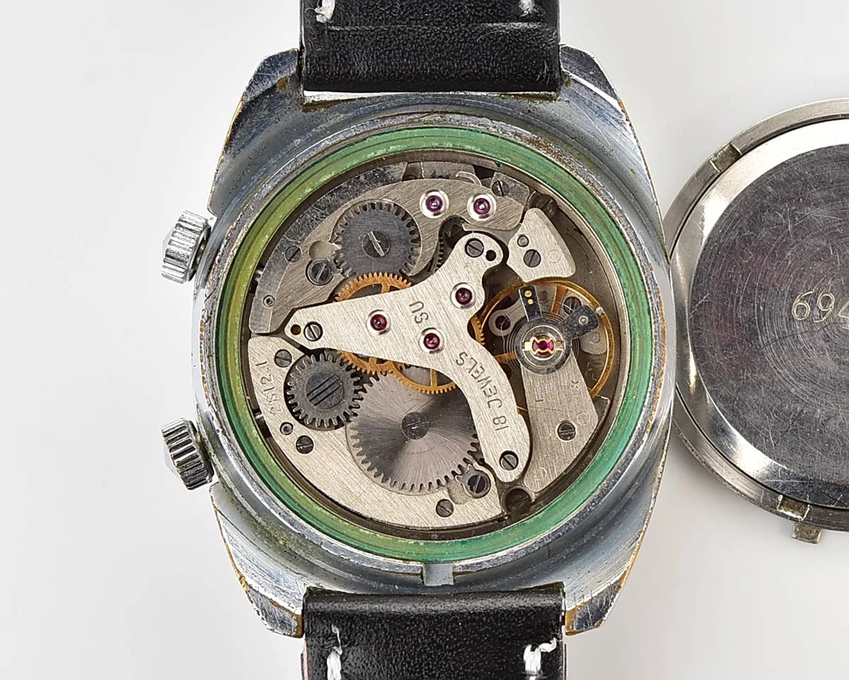 Vintage Soviet Poljot-cricket mechanical watch with alarm function