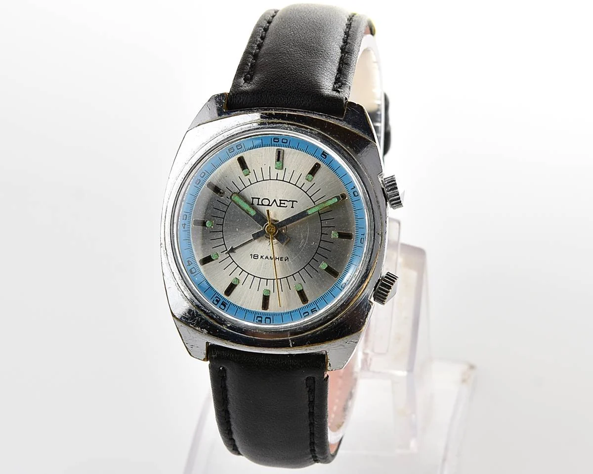 Vintage Soviet Poljot-cricket mechanical watch with alarm function
