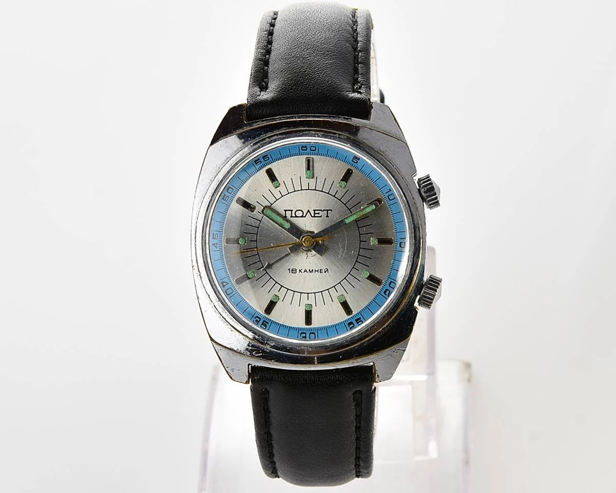 Vintage Soviet Poljot-cricket mechanical watch with alarm function