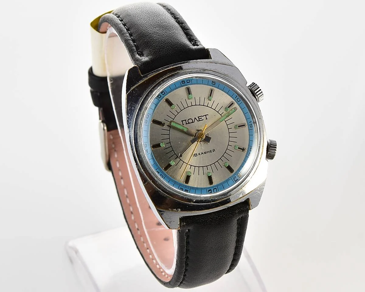 Vintage Soviet Poljot-cricket mechanical watch with alarm function