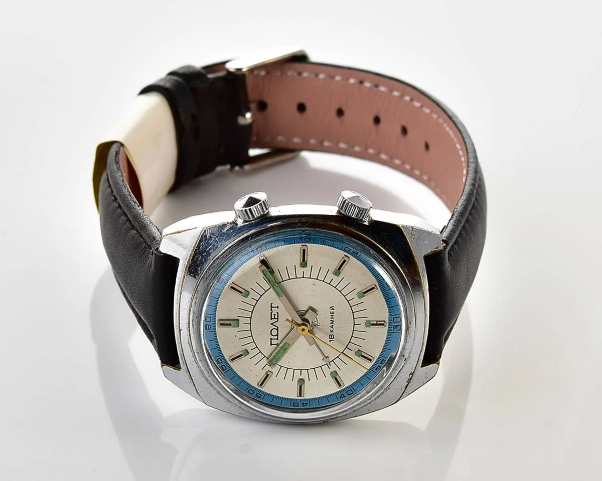 Vintage Soviet Poljot-cricket mechanical watch with alarm function