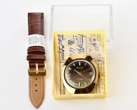 TIME CAPSULE: soviet gold-plated POLJOT mechanical wristwatch - New Old Stock(NOS)!