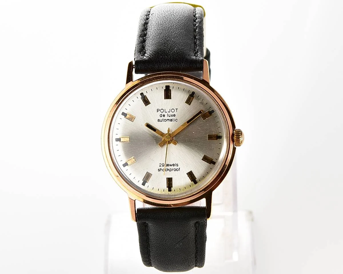 Beautiful automatic vintage gold-plated watch Poljot De Luxe!