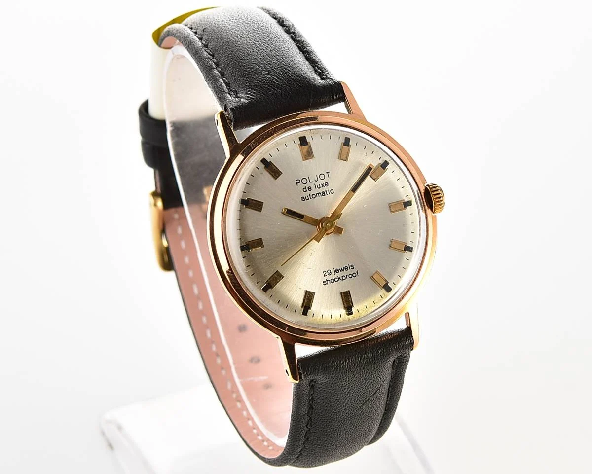 Beautiful automatic vintage gold-plated watch Poljot De Luxe!