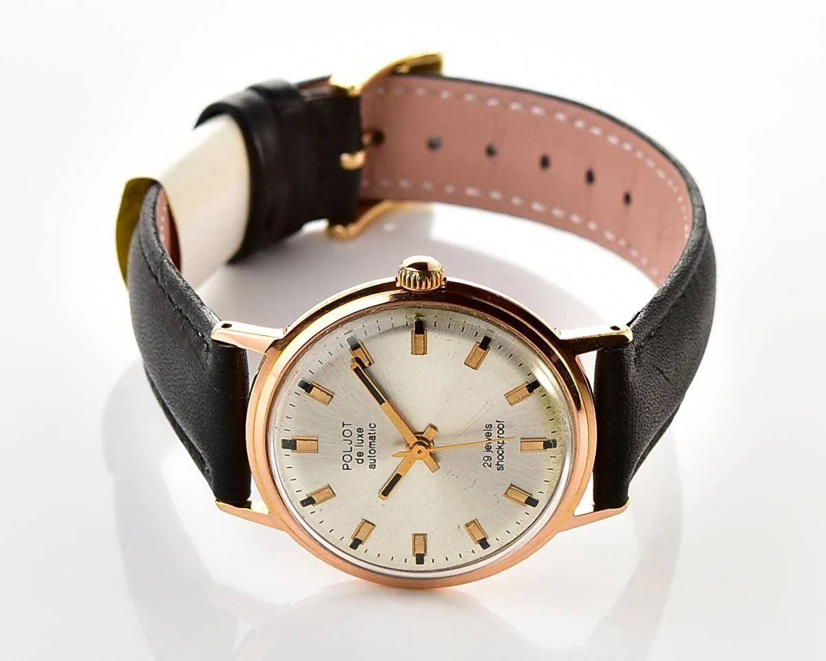 Beautiful automatic vintage gold-plated watch Poljot De Luxe!