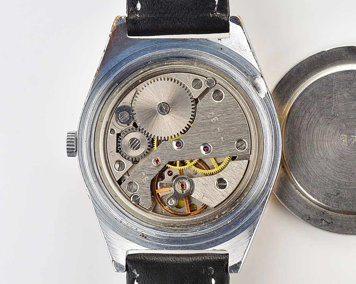 Large Soviet Raketa vintage mechanical watch with stylish minimalistic dial