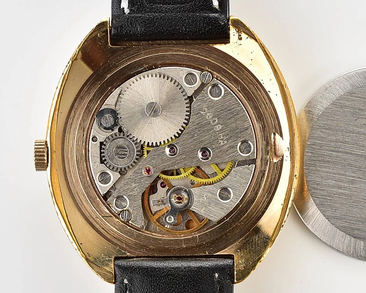 Soviet mechanical gold-plated watch Raketa "big zero"