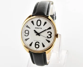 Soviet mechanical gold-plated watch Raketa "big zero"