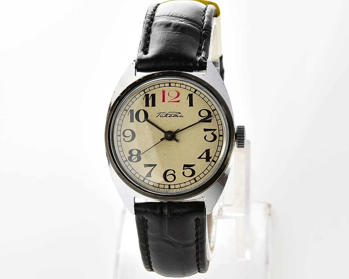 Soviet Raketa "red 12" vintage mechanical wristwatch