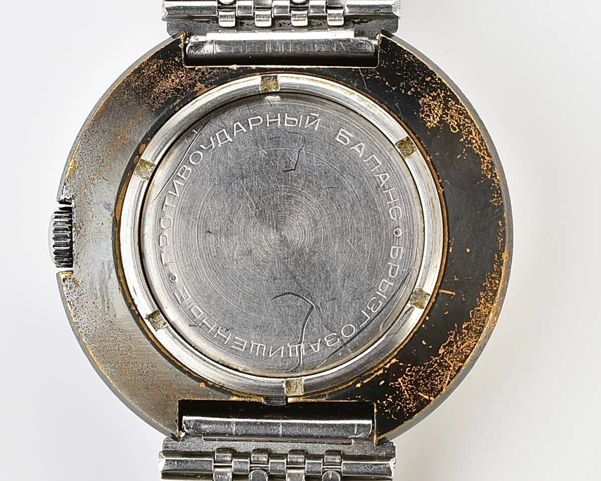 Vintage Soviet Raketa mechanical watch with double calendar