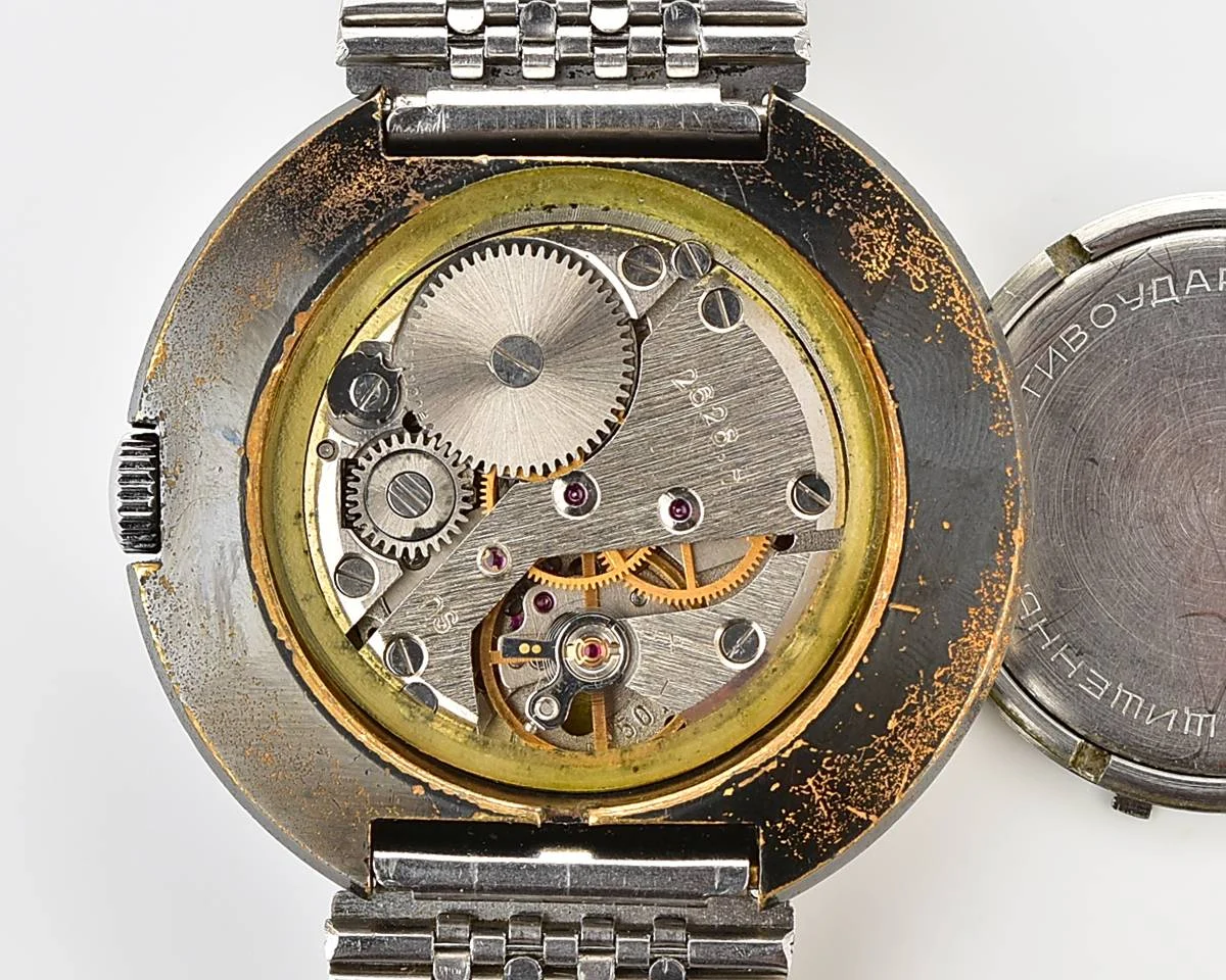Vintage Soviet Raketa mechanical watch with double calendar