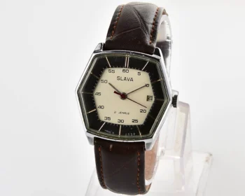 Hexagonal Slava Soviet mechanical vintage watch