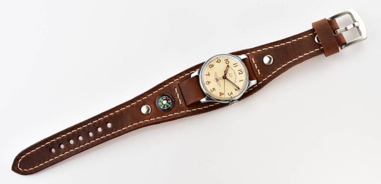 Sturmanskie genuine leather compass strap - dark brown - 18mm