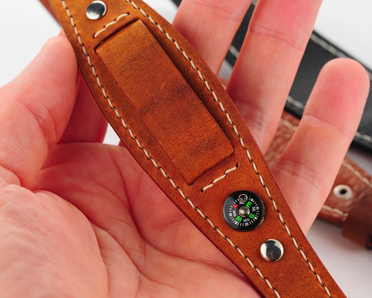 Sturmanskie genuine leather compass strap - light brown