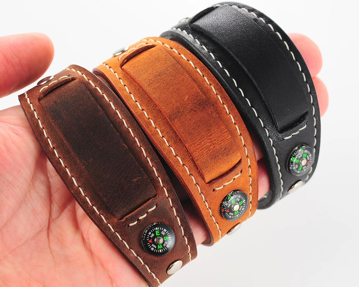Sturmanskie genuine leather compass strap - light brown
