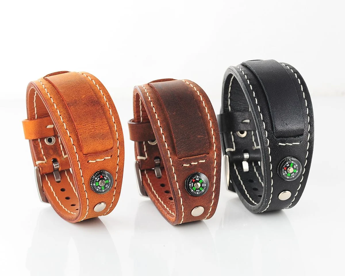 Sturmanskie genuine leather compass strap - light brown