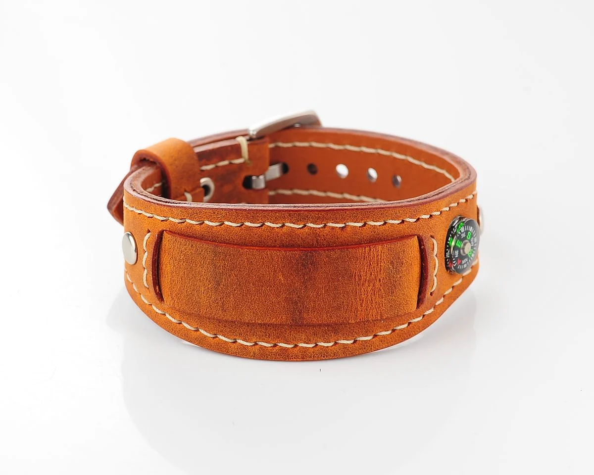 Sturmanskie genuine leather compass strap - light brown