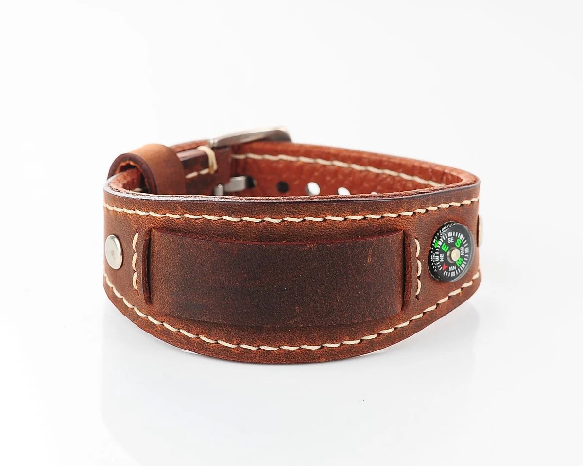 Sturmanskie genuine leather compass strap - dark brown