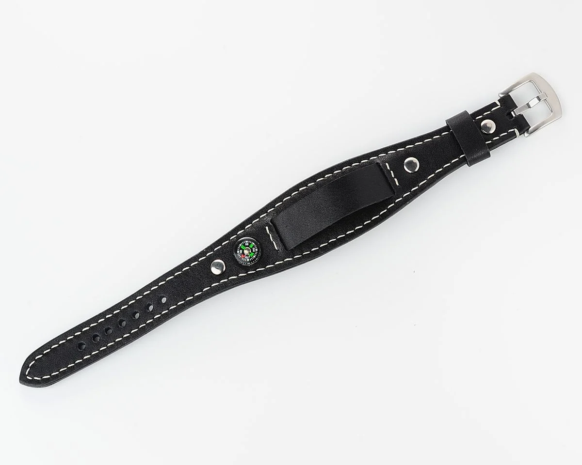 Sturmanskie genuine leather compass strap - black