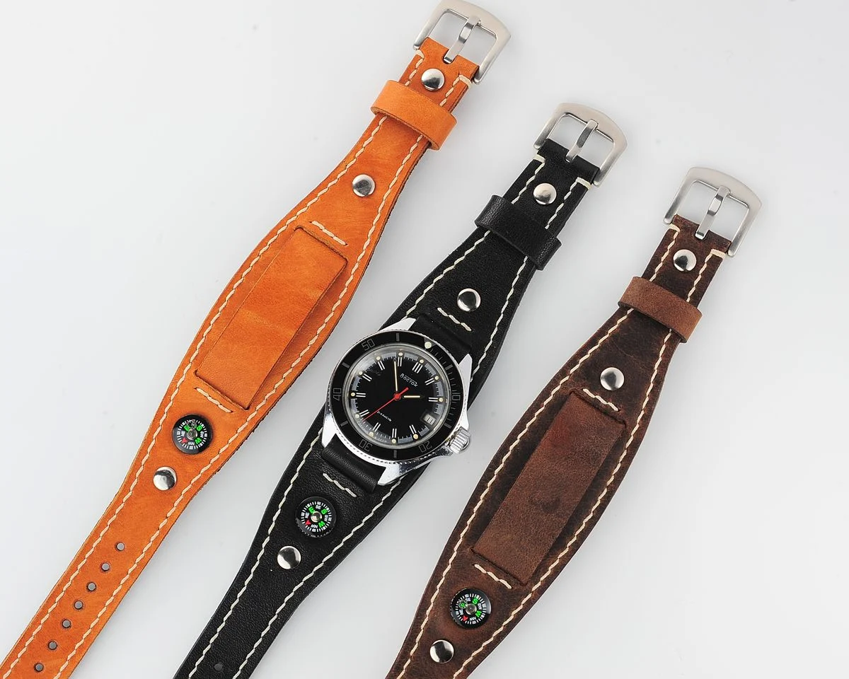Sturmanskie genuine leather compass strap - light brown