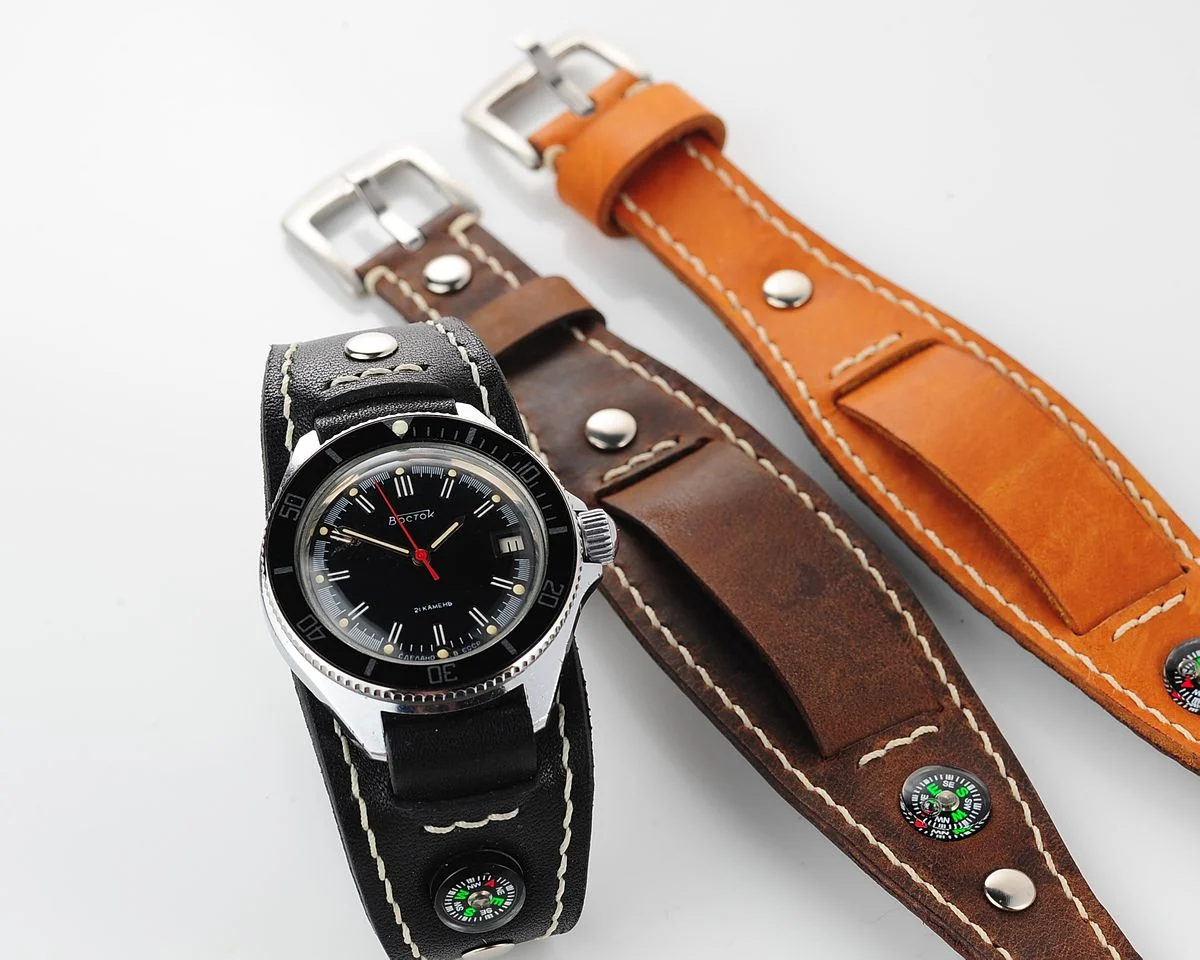 Sturmanskie genuine leather compass strap - light brown