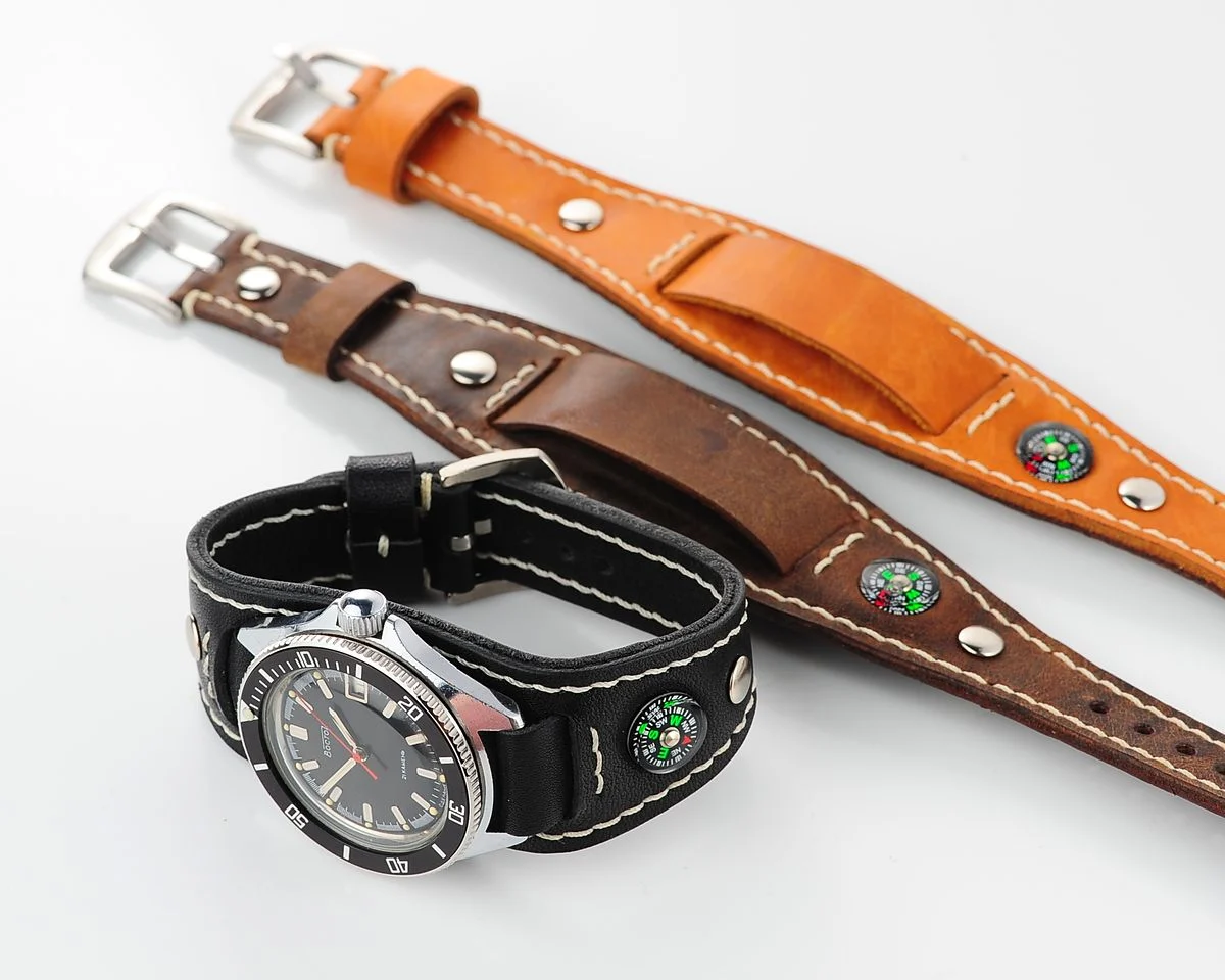 Sturmanskie genuine leather compass strap - light brown