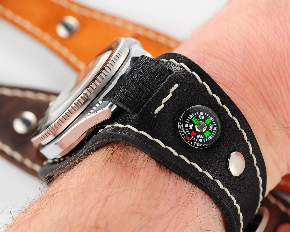 Sturmanskie genuine leather compass strap - light brown