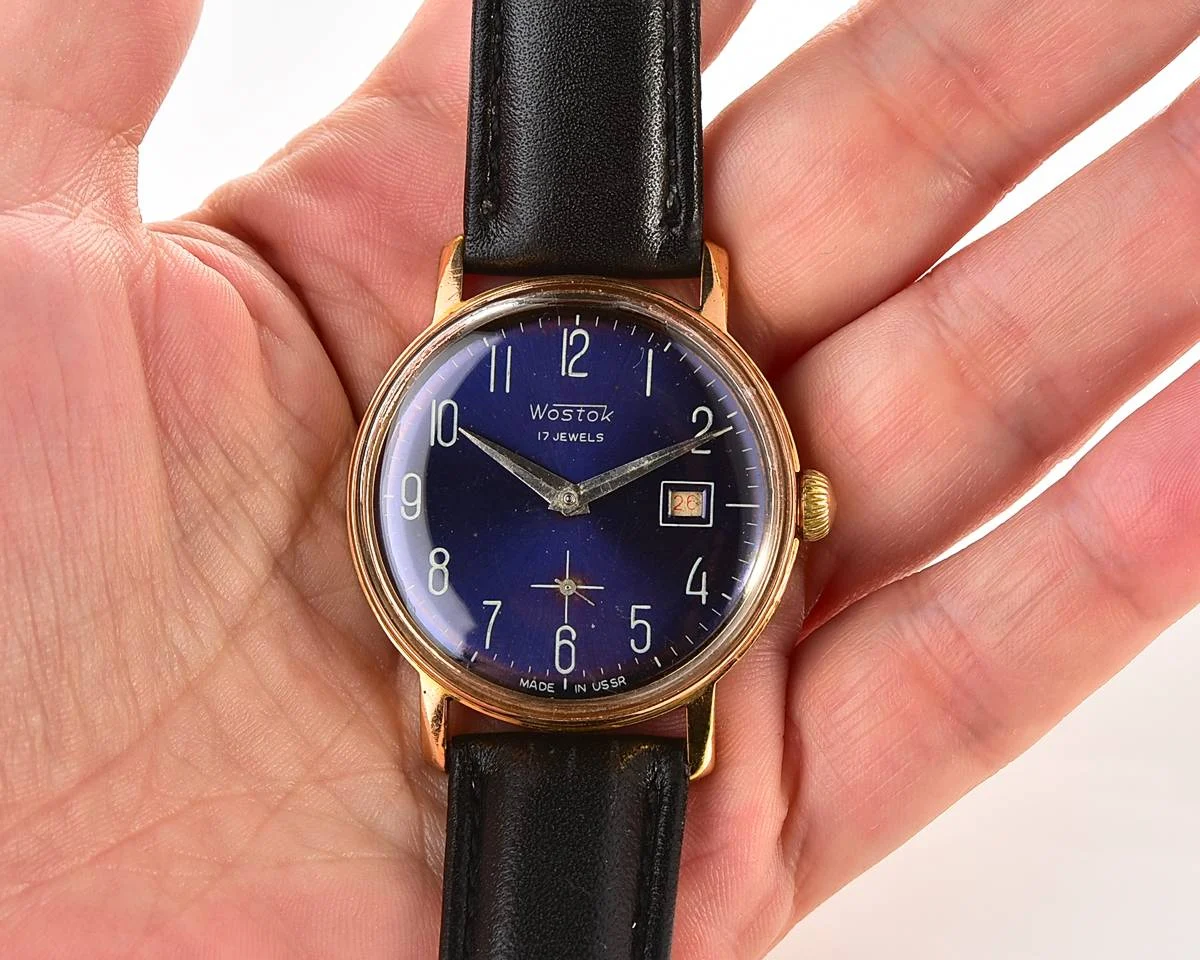 Vintage Soviet Wostok (Vostok) mechanical gold-plated wrist watch