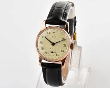 Vintage Soviet ZiM mechanical watch with engraved back