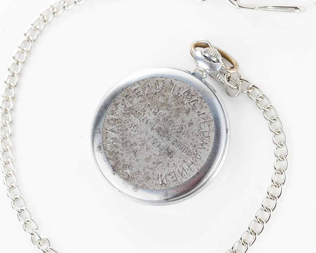 Mechanical Molnija pocket watch Stalin - Victory over Germany!