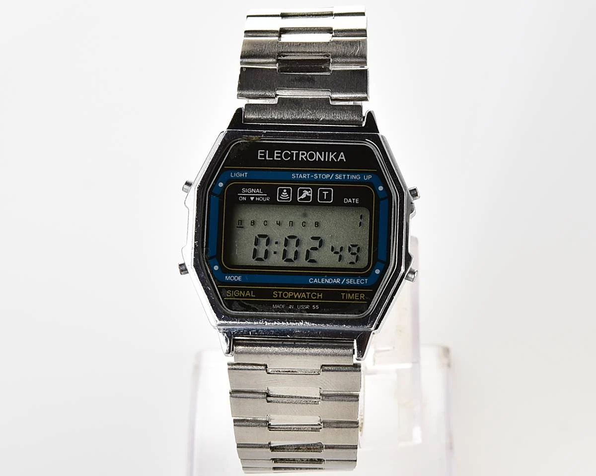Digital vintage USSR wristwatch Electronika 55 - alarm chronograph