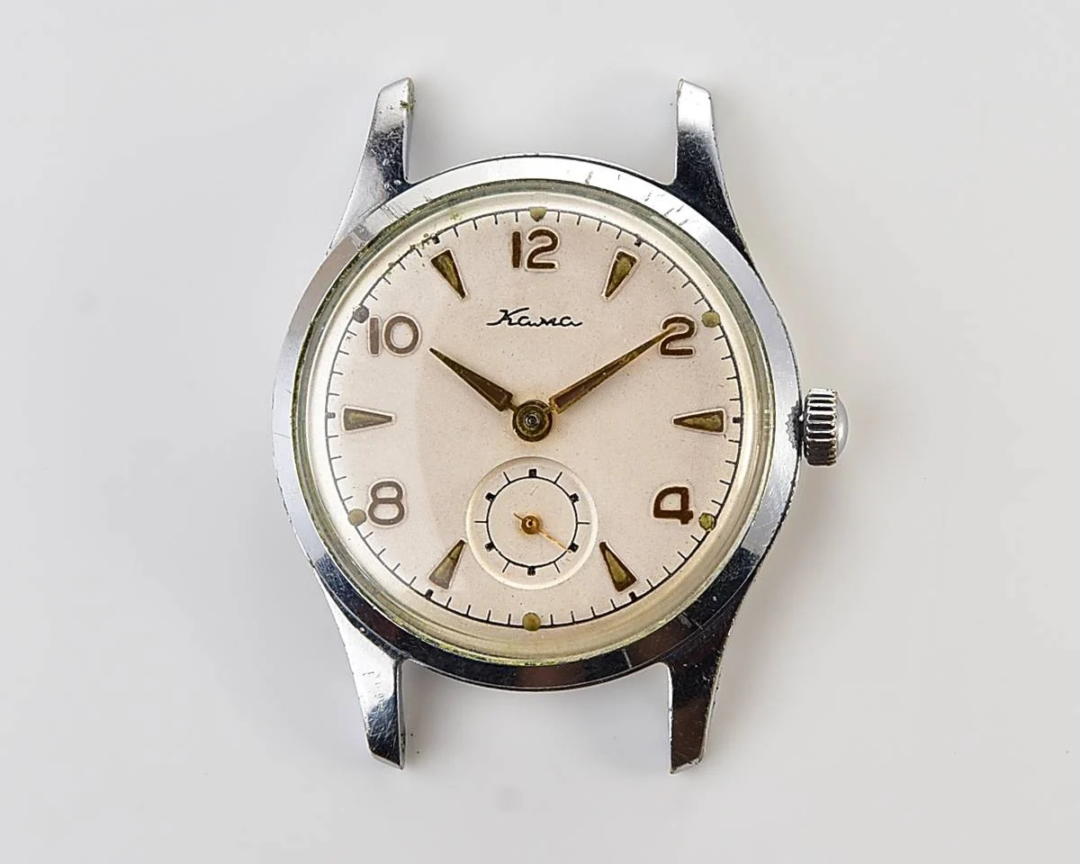 Excellent Soviet vintage Kama mechanical watch from the 1st quarter of 1957 + handmade Sturmanskie compass strap!