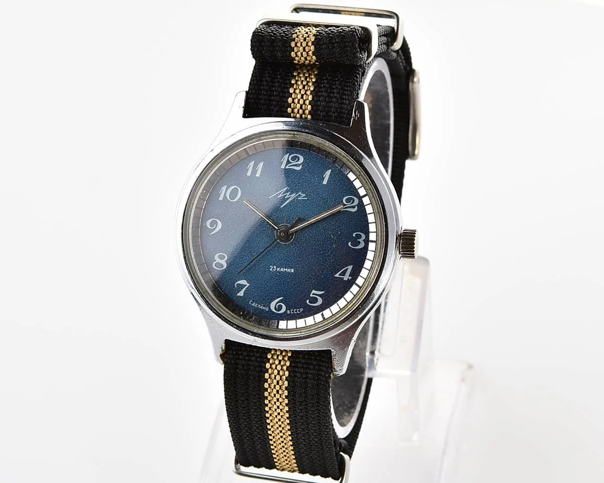 Soviet vintage mechanical watch Luch with NATO nylon strap