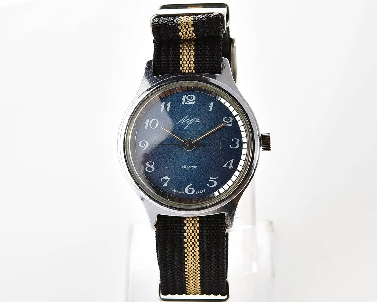 Soviet vintage mechanical watch Luch with NATO nylon strap