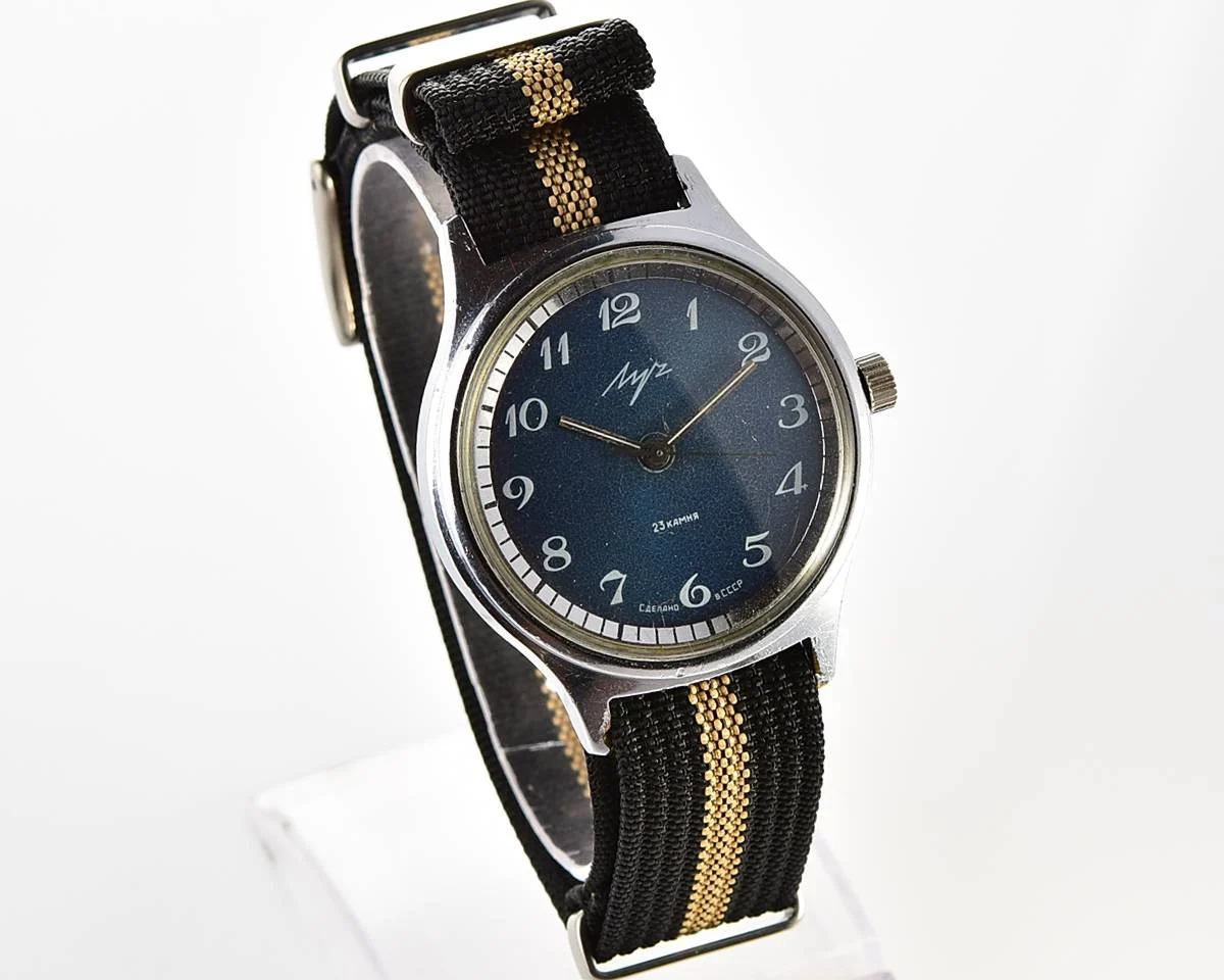 Soviet vintage mechanical watch Luch with NATO nylon strap