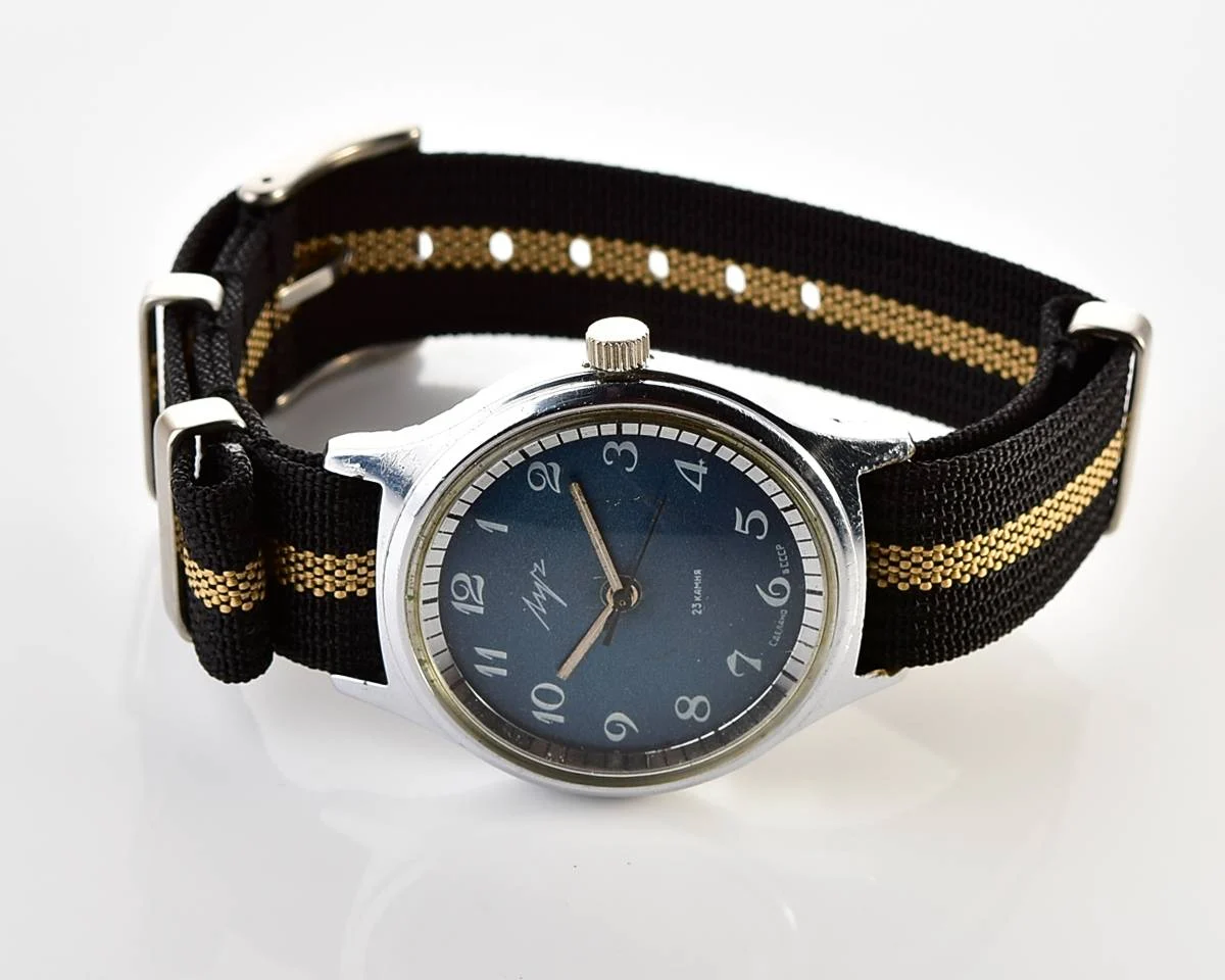 Soviet vintage mechanical watch Luch with NATO nylon strap
