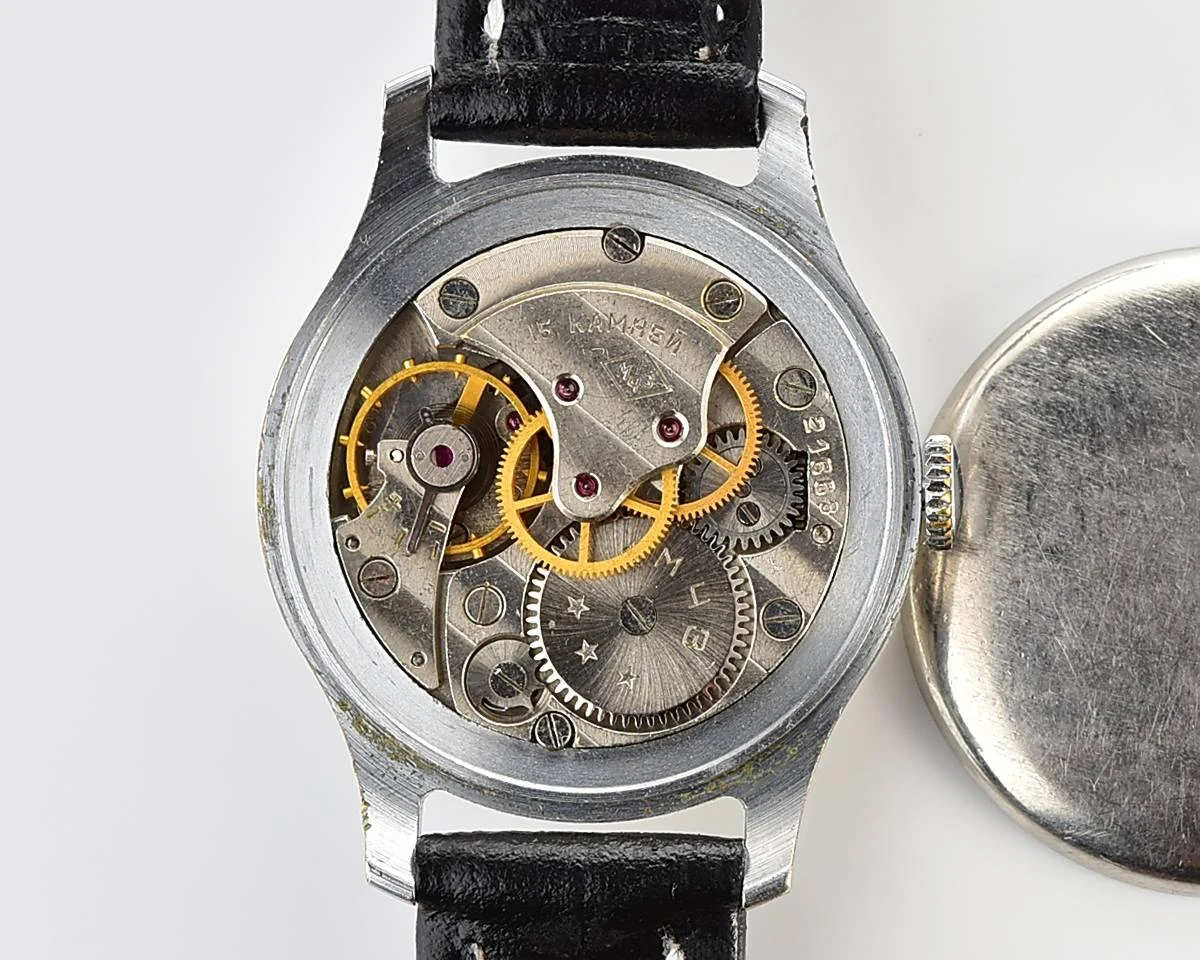 Vintage Soviet Pobeda watch with central seconds hand, 1MChZ from the 1950s