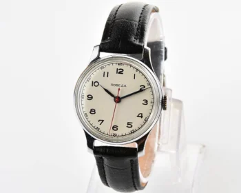 Vintage Soviet Pobeda watch with central seconds hand, 1MChZ from the 1950s