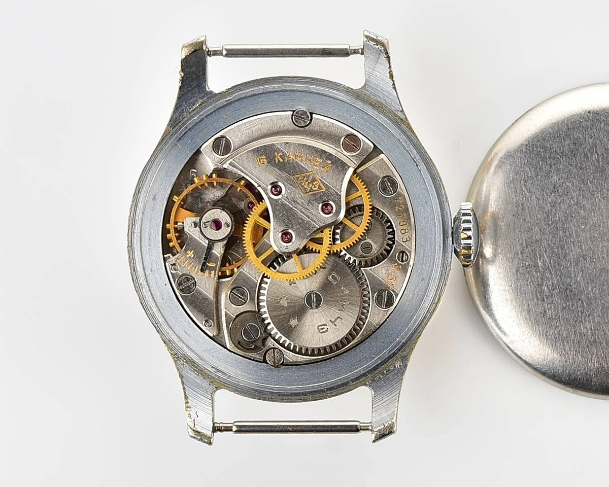 Excellent Soviet Pobeda from 1957 + exquisite Sturmanskie compass leather strap!