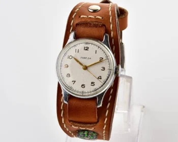 Excellent Soviet Pobeda from 1957 + exquisite Sturmanskie compass leather strap!