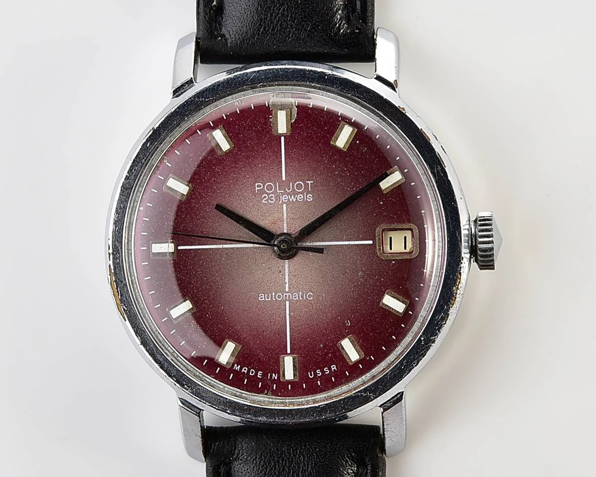 Soviet Poljot mechanical wristwatch with automatic self-winding movement