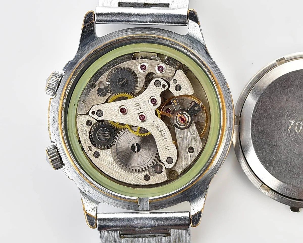 Soviet Poljot-cricket mechanical watch with alarm clock function